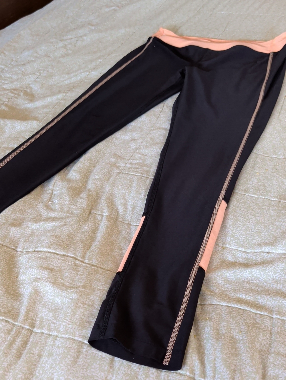 VOGO Athletica Black Track Pants with Peach Accents
